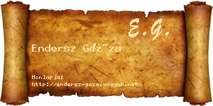 Endersz Géza névjegykártya