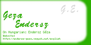 geza endersz business card