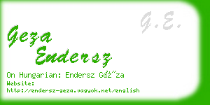 geza endersz business card